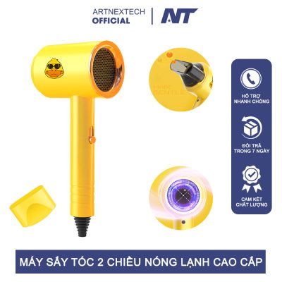 Máy Sấy Tóc Cao Cấp 2 Chiều Nóng Lạnh Không Ồn, Gấp Gọn Tiện Lợi, Chống Xơ Rối Tóc Bằng Công Nghệ IO